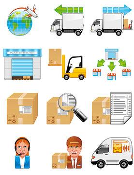 Storage and delivery icons