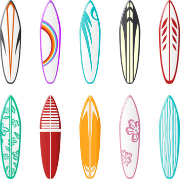 Surfboard design set. To see the other vector surfboard illustrations , please check Surfboards collection.