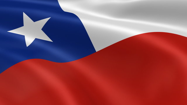 Chilean flag in the wind. Part of a series.