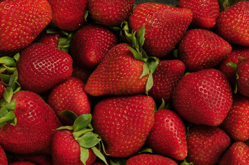 Pile of red strawberries
