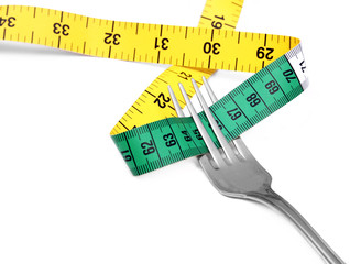 Fork and measuring tape