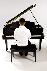 Man with Grand piano
