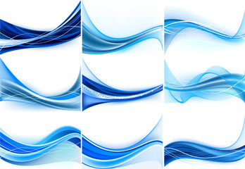 Set of abstract blue  backgrounds