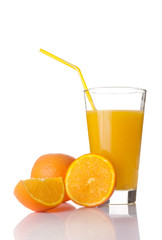 Fresh orange juice in a glass