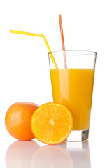 Fresh orange juice in a glass