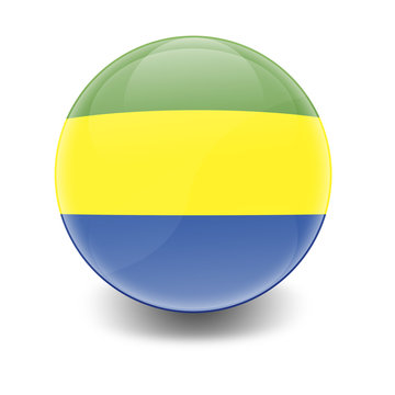 Esfera brillante con bandera Gabon
