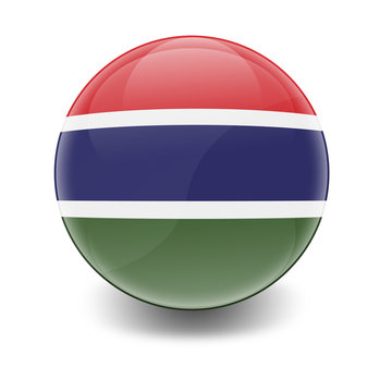 Esfera brillante con bandera Gambia