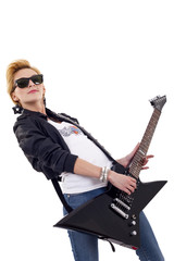 Fototapeta premium lovely girl with guitar