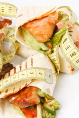 Tortilla wrap with tape measure