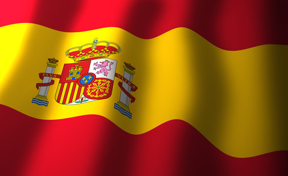 Waving flag of Spain