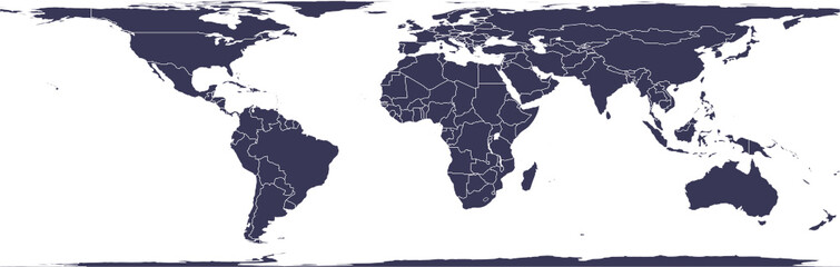 Weltkarte, world map - Cylindrical Equal-Area