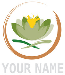Icone - Fleur de Lotus dans Cercle pour Design Logo