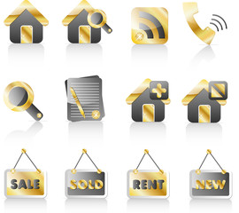 Gold realty icons