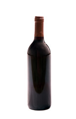 Wine bottle isolated on white background, studio shot