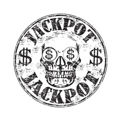 Jackpot rubber stamp