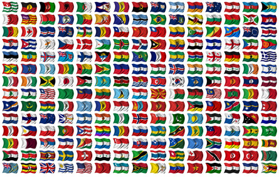 World Flags Set - with clipping path for each flag