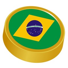 Fototapeta premium 3d button in colors of Brazil