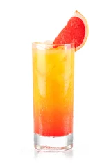 Poster Tequila sunrise alcohol cocktail © karandaev
