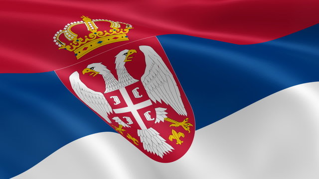 Serbian flag in the wind