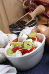 Mozzarella mit Tomaten als Salat