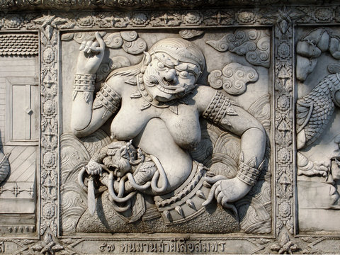 Ayutthaya temple wall reliefs nb. 2
