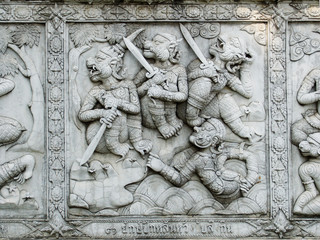Ayutthaya temple wall reliefs nb. 6