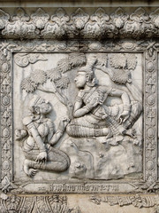 Fototapeta na wymiar Ayutthaya świątyni płaskorze¼by ścienne nb. 22.