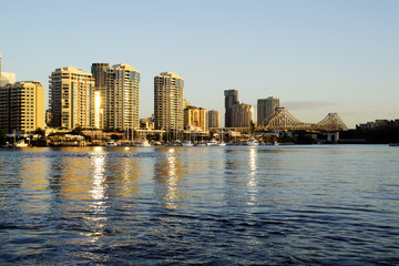Fototapeta na wymiar Brisbane Australia From The River