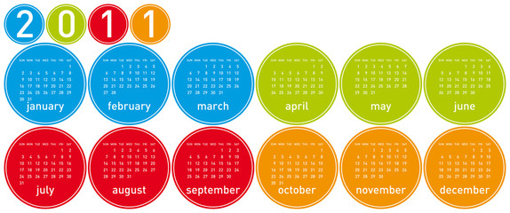 2011 Colorful Calendar