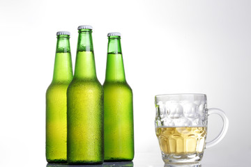 glass and bottle of beer