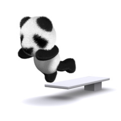 3d Panda takes a dip © Steve Young