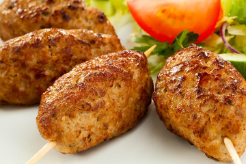 Roasted kebab with vegetables
