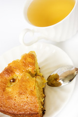 Apple pie and green tea