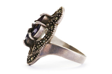 Jewellery ring isolated on the white background