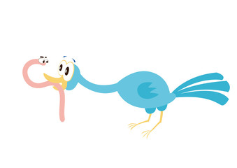 bird has caught worm