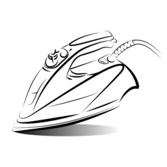 drawing of the iron, vector illustration