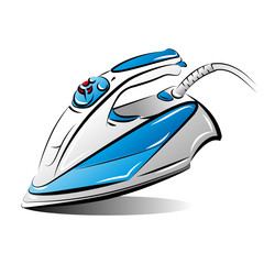 Drawing of the blue iron, vector illustration