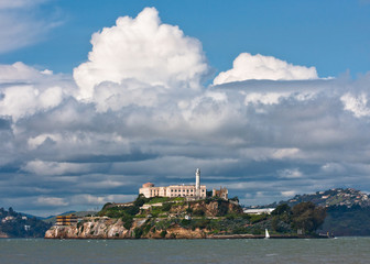View of Alcartaz Island in San Francisco, California