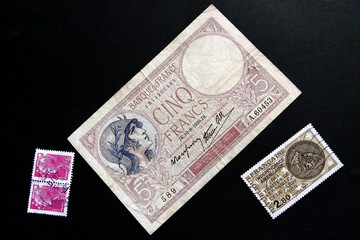 Billet et timbres français