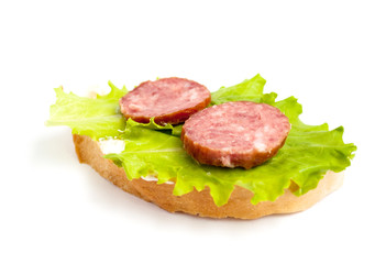 Sandwich with greens and sausage