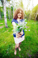 Beautiful girl with bouquet