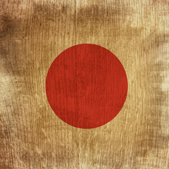 wood flag of japan