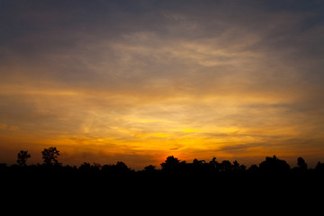 Colorful sky in sunrise
