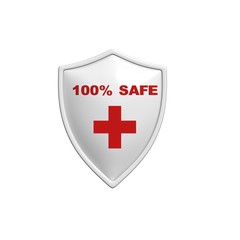 Obraz premium safe safety shield badge medical