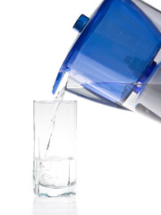 Water pouring a glass