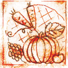 Pano with pumpkin stylized