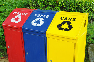 Colorful recycle Bins