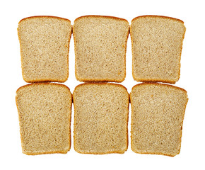 Slices of bread isolated