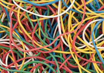 colored rubber bands background