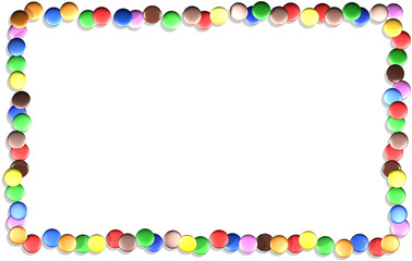 Obraz premium Cornice Caramelle Confetti -Colored Sweets Candies Frame